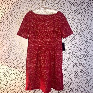 alNWT - adrianna papell - red lace dress - sz 14